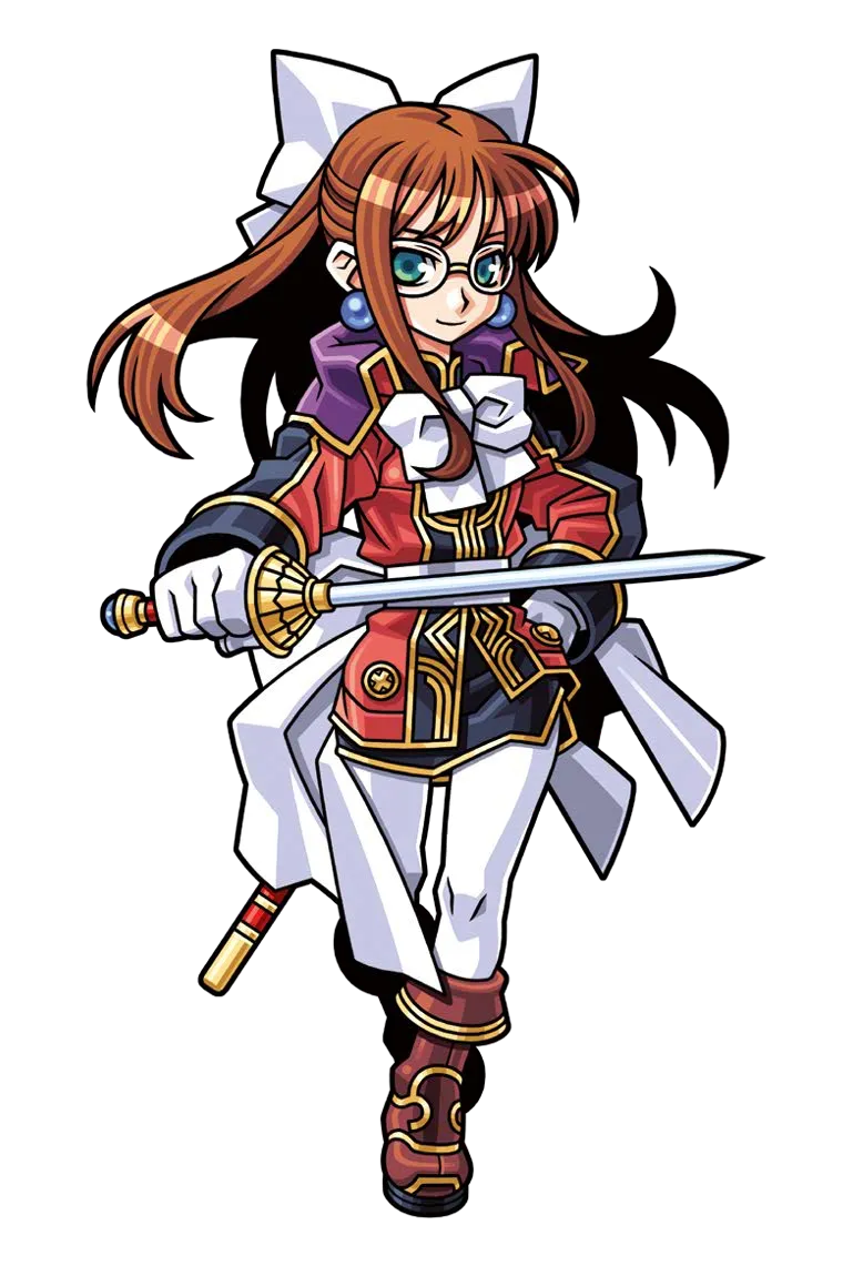 1girl, ankle_boots, black_jacket, black_skirt, boots, bow, bowtie, brown_boots, brown_hair, earrings, glasses, gloves, gold_trim, green_eyes, hair_bow, hand_on_own_hip, harakawa_mitsuhiro, holding, holding_sword, holding_weapon, jacket, jewelry, karen_(shinrabanshou), light_smile, long_hair, looking_at_viewer, multicolored_jacket, official_art, pantyhose, red_jacket, sheath, shinrabanshou, skirt, solo, sword, third-party_source, transparent_background, weapon, white_bow, white_bowtie, white_gloves, white_pantyhose