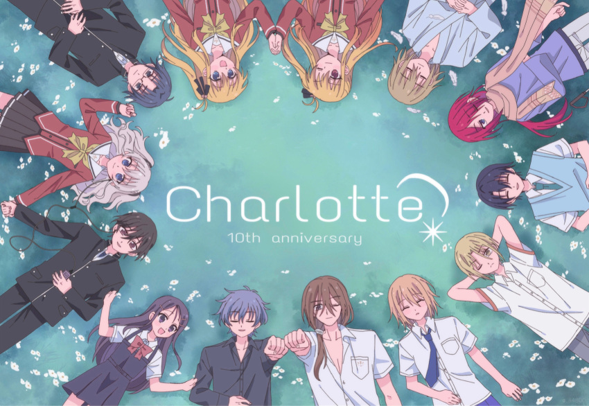 6+boys, 6+girls, :d, ;), ^_^, anniversary, arm_up, arms_behind_head