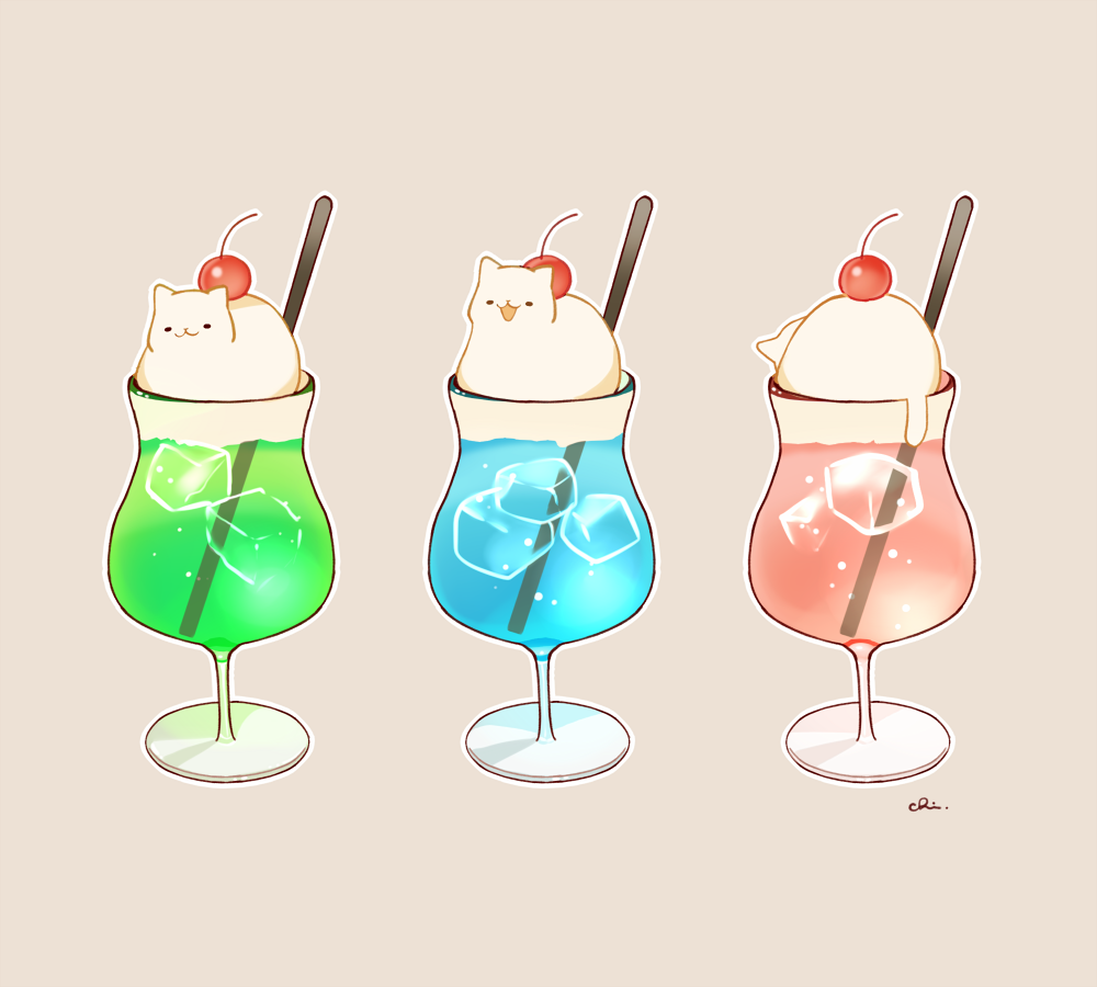 :3, :d, cat, chai_(drawingchisanne), cherry, commentary_request, cup, drink
