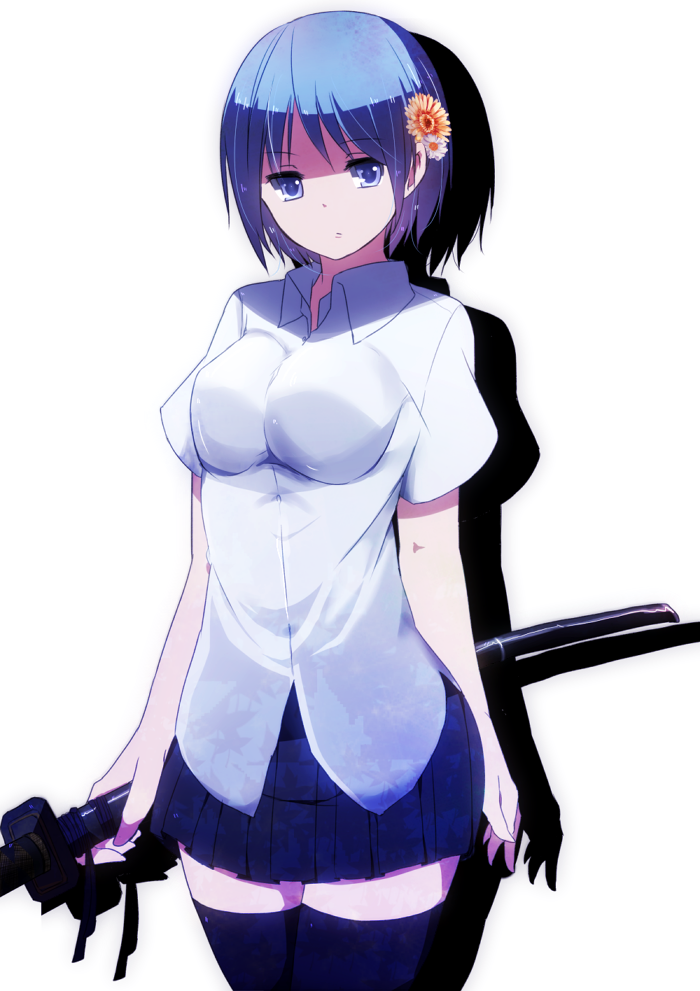adult, alternate_costume, aoi_(nana-c), aoi_nana, bad_id, black_legwear, blue_eyes, blue_hair