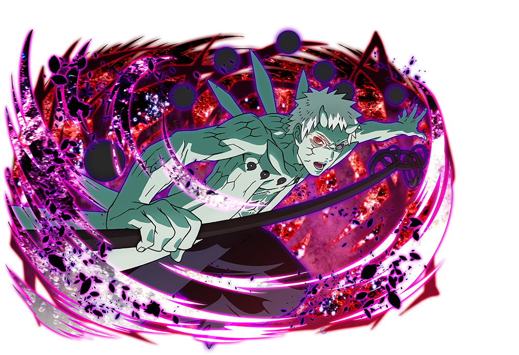 1boy, alternate_form, colored_skin, cracked_skin, grey_skin, gudoudama_(naruto), heterochromia, holding