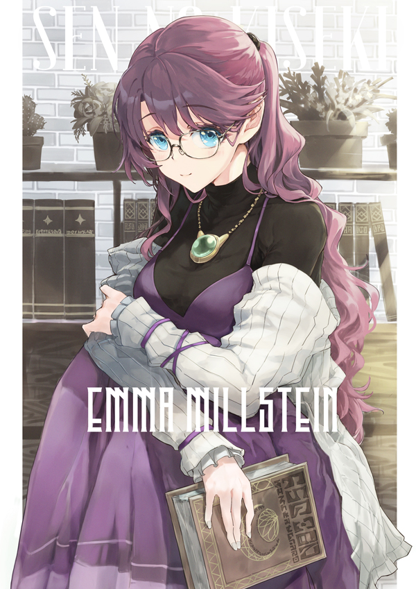 1girl, blue_eyes, book, braid, braided_ponytail, coat, dress, eiyuu_densetsu