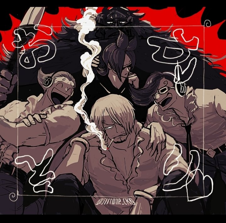 5boys, ^_^, bracelet, brothers, cigarette, closed_eyes, commentary_request, curly_eyebrows