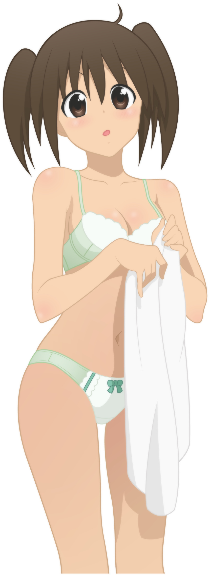 absurdres, bra, highres, lingerie, panties, sawanatsu_kotone, softenni, towel