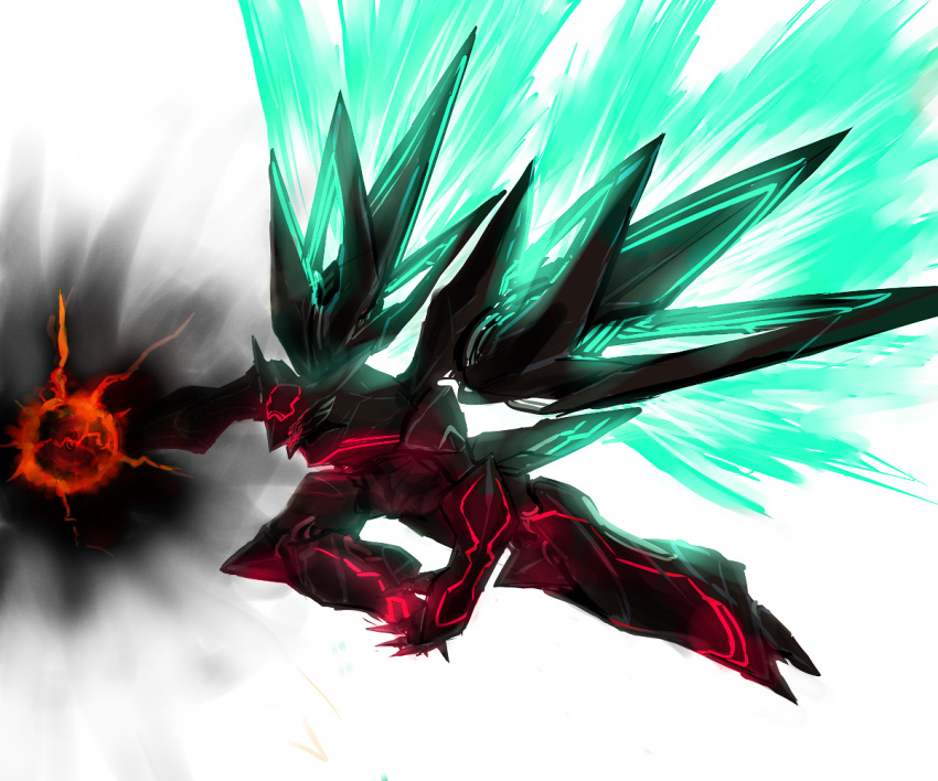 energy, energy_ball, glowing, kusanagi_kaoru, mecha, no_humans, solo, super_robot_wars, super_robot_wars_alpha, wings