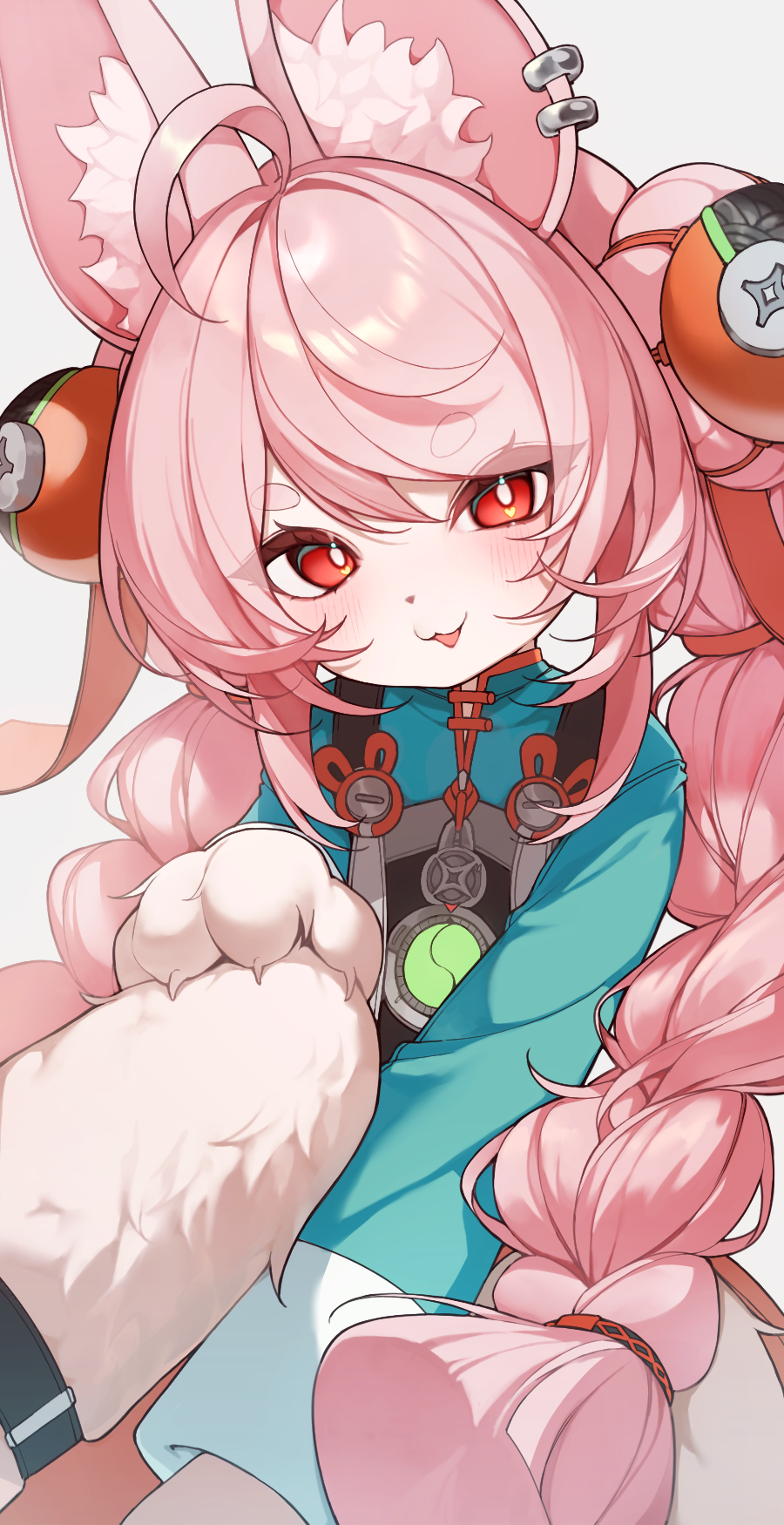 230819, 2girls, ahoge, animal_ears, braid, cairn_(zenless_zone_zero), commentary, furry