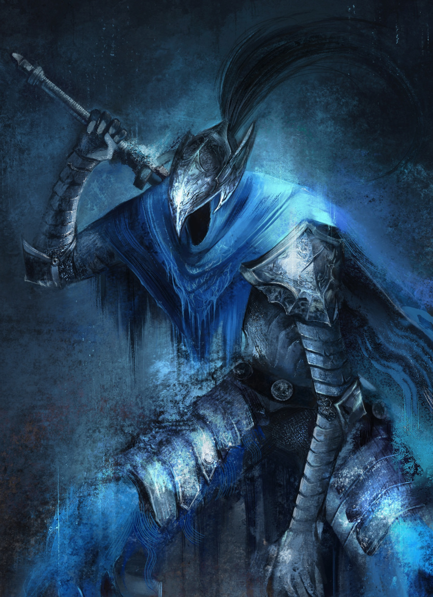 1boy, armor, artorias_the_abysswalker, dark_souls_(series), dark_souls_i, faceless, faceless_male, gauntlets