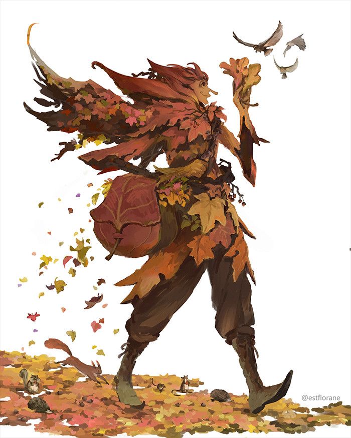 artist_name, autumn_leaves, bag, bird, boots, brown_boots, chipmunk, estflorane