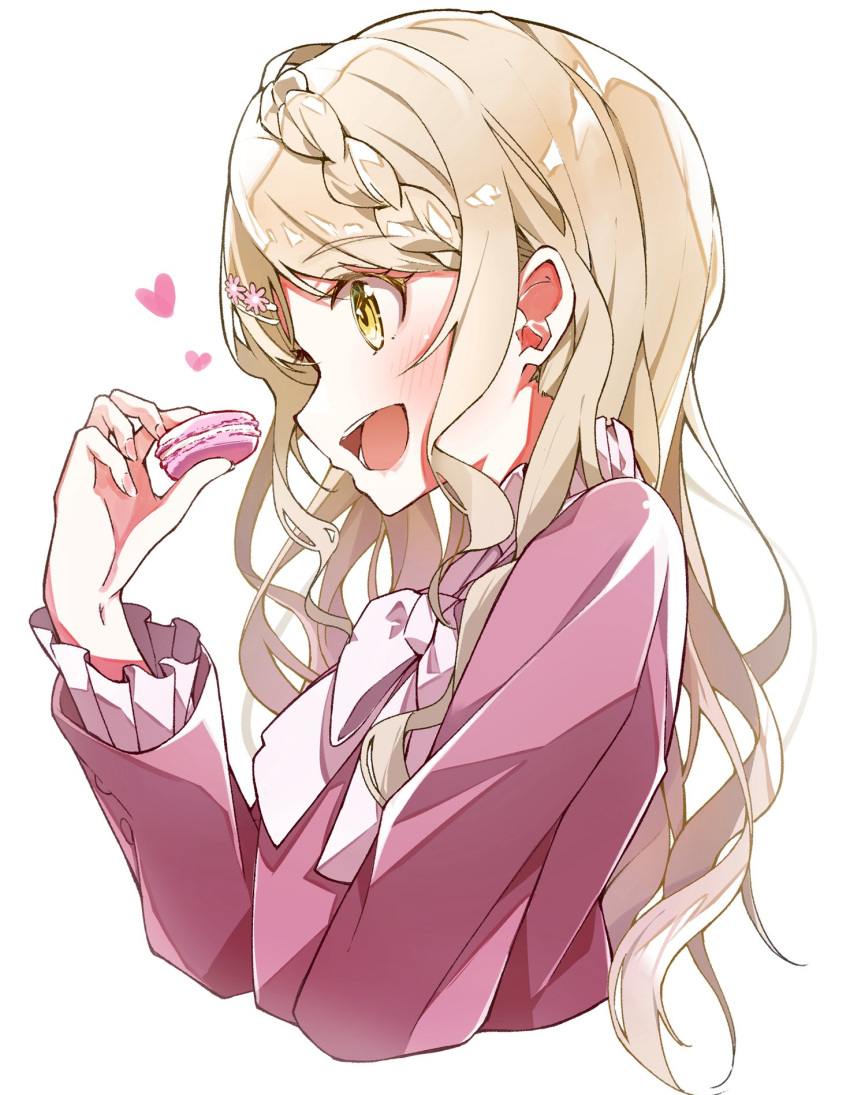 1girl, bow, bowtie, braid, braided_bangs, brown_hair, comadori09, commentary_request