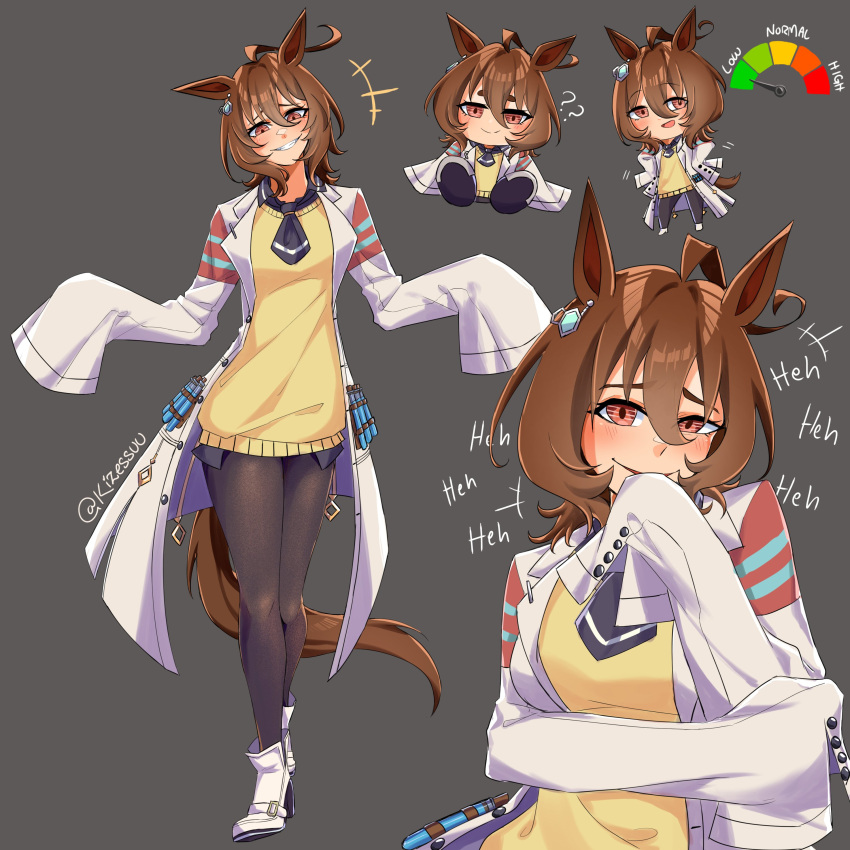 1girl, absurdres, agnes_tachyon_(tach-nology)_(umamusume), agnes_tachyon_(umamusume), ahoge, animal_ears, black_necktie, black_pantyhose