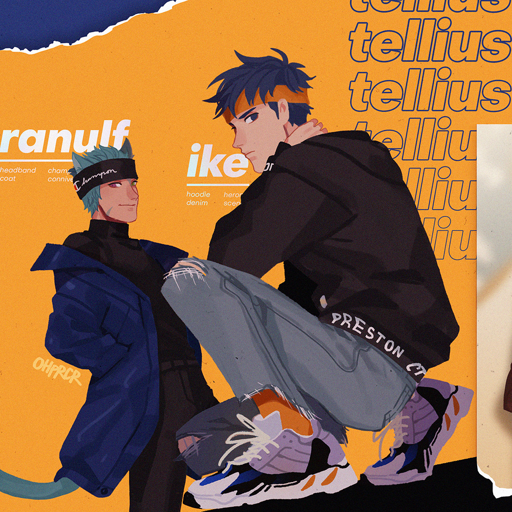 2boys, alternate_costume, animal_ears, blue_eyes, blue_hair, cat_boy, cat_ears, character_name