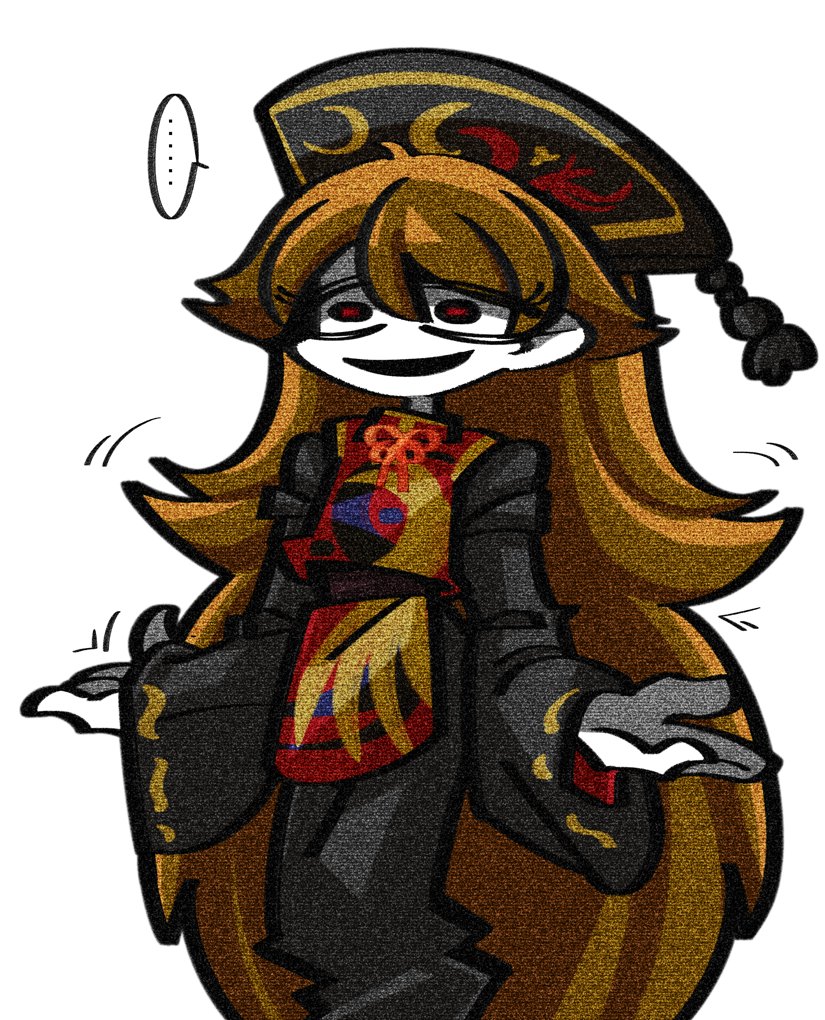 ..., 1girl, absurdly_long_hair, black_dress, dalachi_(headdress), dress, hair_between_eyes, hat