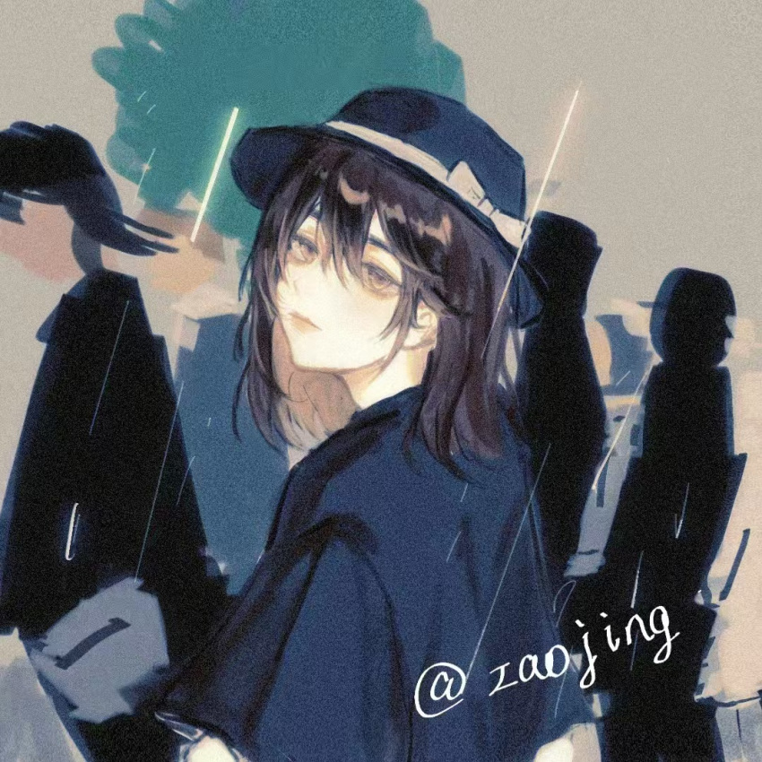 1girl, black_capelet, black_hat, bow, brown_eyes, brown_hair, capelet, commentary