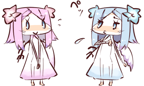 2girls, angel_wings, ar_tonelico, ar_tonelico_iii, asymmetrical_wings, blue_eyes, blue_hair, blush