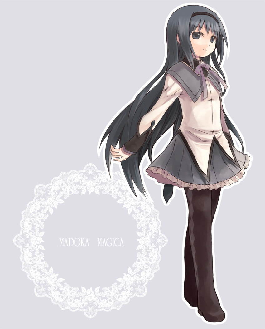 akemi_homura, ariori_haberi, bad_id, black_eyes, black_hair, hairband, long_hair, magical_girl