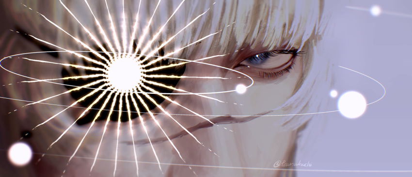 1boy, badeni, blonde_hair, blue_eyes, chi.:_chikyuu_no_undou_ni_tsuite, eyelashes, eyepatch, highres