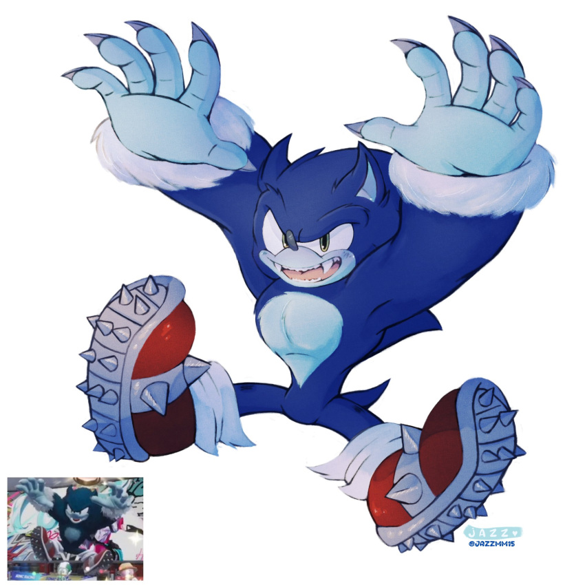 1boy, blue_fur, claws, english_commentary, fangs, furry, furry_male, highres