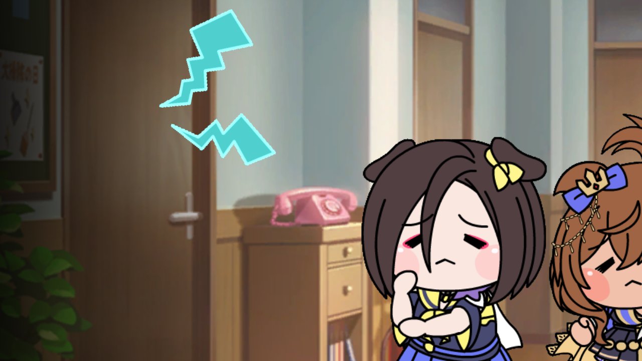 2girls, ahoge, air_groove_(empress_road)_(umamusume), air_groove_(umamusume), animal_ears, bow, brown_hair, chibi