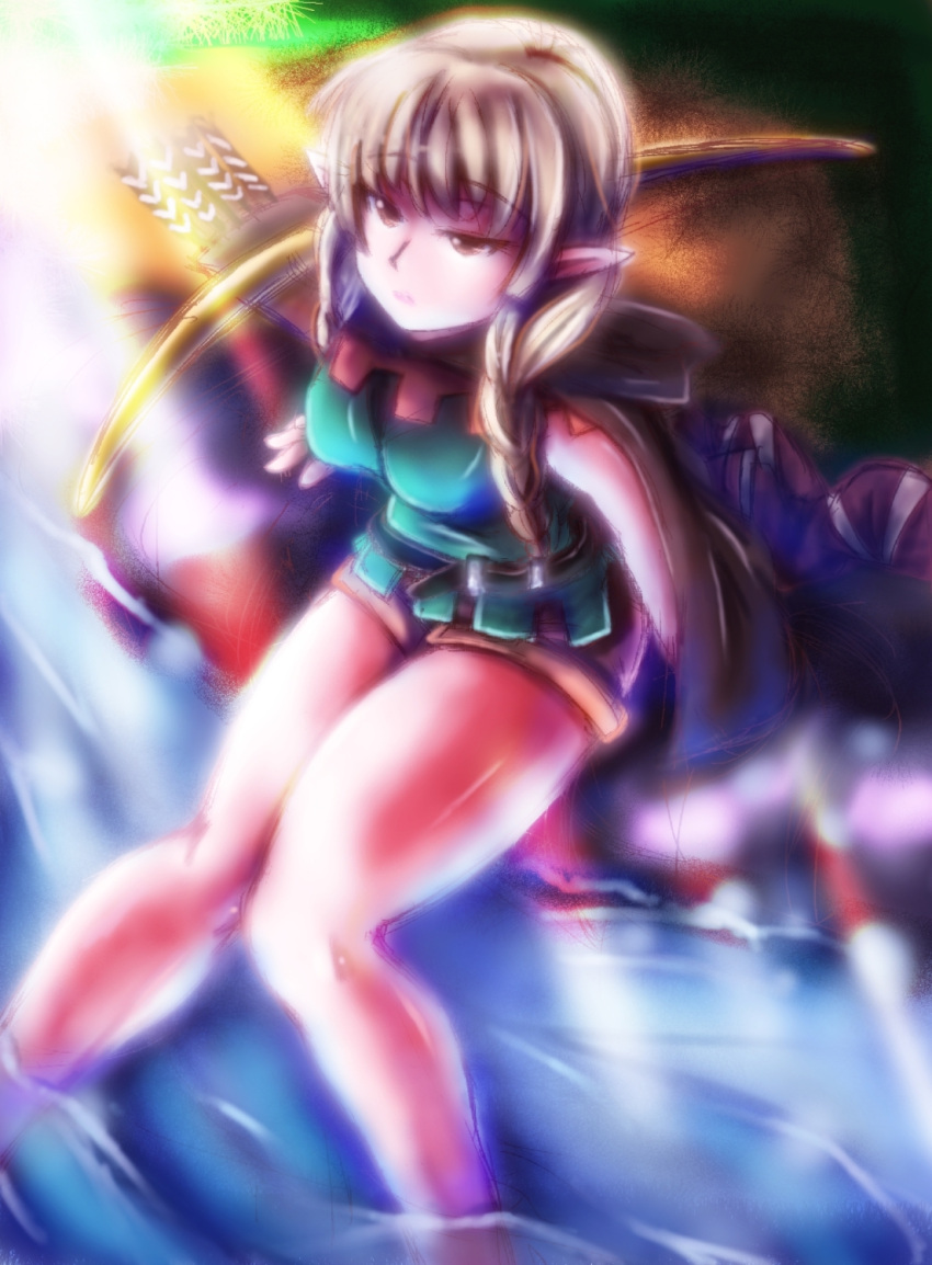 braid, brown_eyes, cloak, dragon's_crown, dragon's_crown, elf, elf_(dragon's_crown), elf_(dragon's_crown)