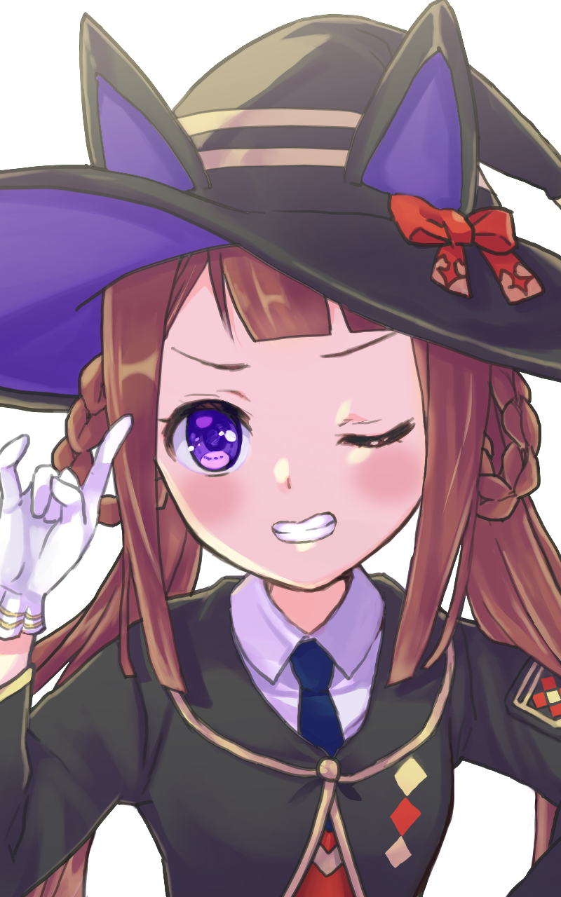 1girl, \n/, animal_ears, black_robe, blue_necktie, blush, braid, braided_hair_rings