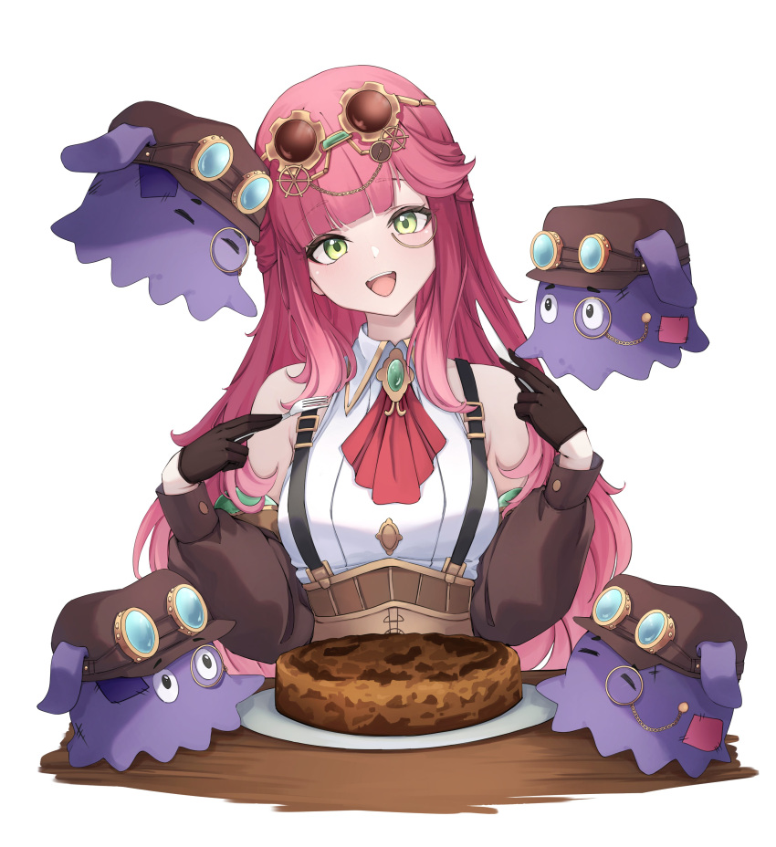 1girl, absurdres, aivy_lovencraft, cake, closed_eyes, craftito, fanart, food