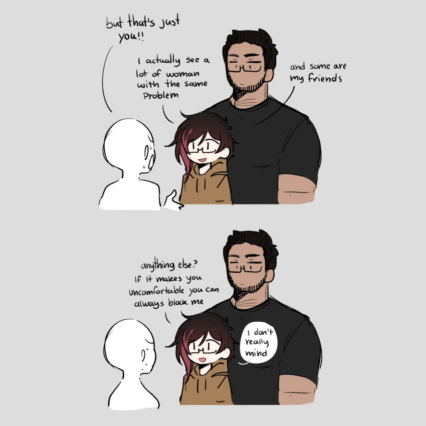 1boy, 1girl, 1other, accusations, angry, artist_self-insert, commentary, drawing_(object)