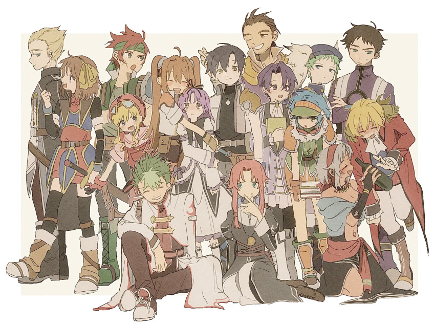 6+boys, 6+girls, agate_crosner, ahoge, alan_richard, anelace_elfead, armor, ascot