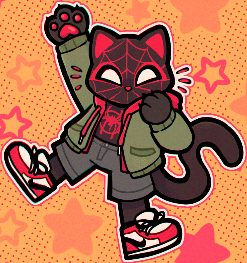 1boy, animal_ears, animal_hands, arm_up, blank_eyes, cat_boy, cat_ears, cat_tail