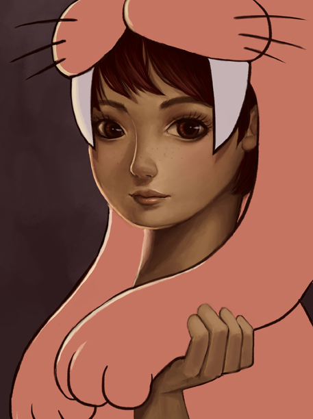 eko-des-co, face, lips, pon!_to_kimaira, red_eyes, red_hair, redhead, tusks