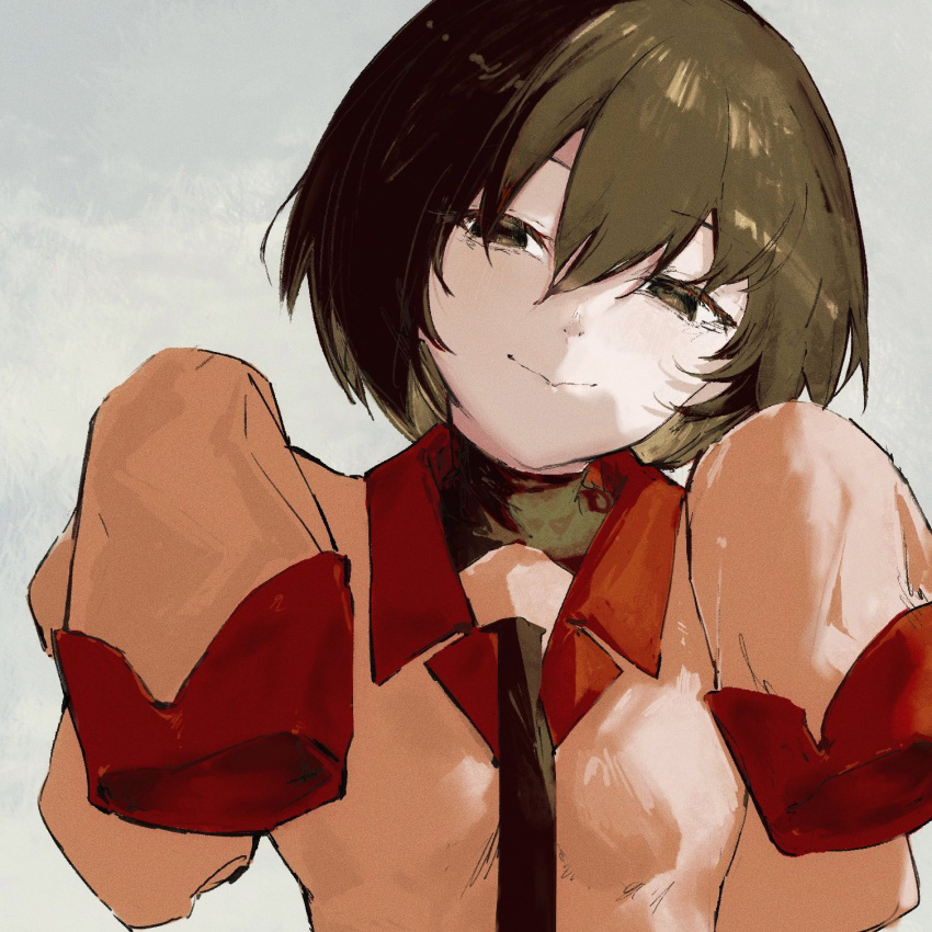 1girl, black_eyes, black_hair, black_necktie, closed_mouth, commentary, dodo_(dodobo), empty_eyes
