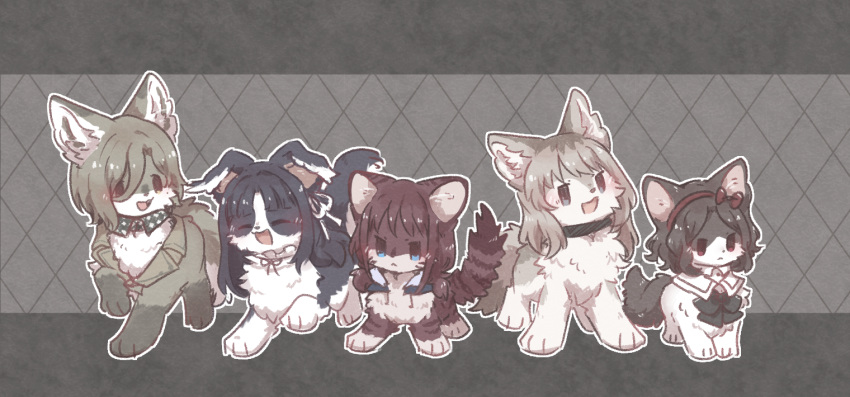 :<, ^_^, animal, animal_focus, animal_with_hair, animalization, awa_subaru, black_collar