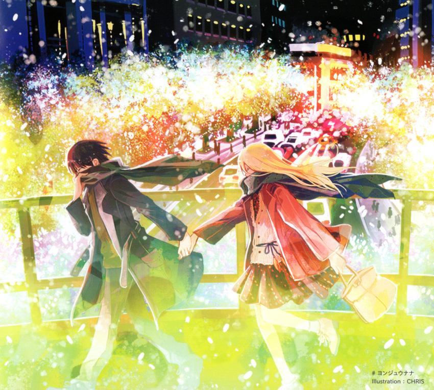 1boy, 1girl, absurdres, ankle_boots, bag, belt, black_coat, black_hair