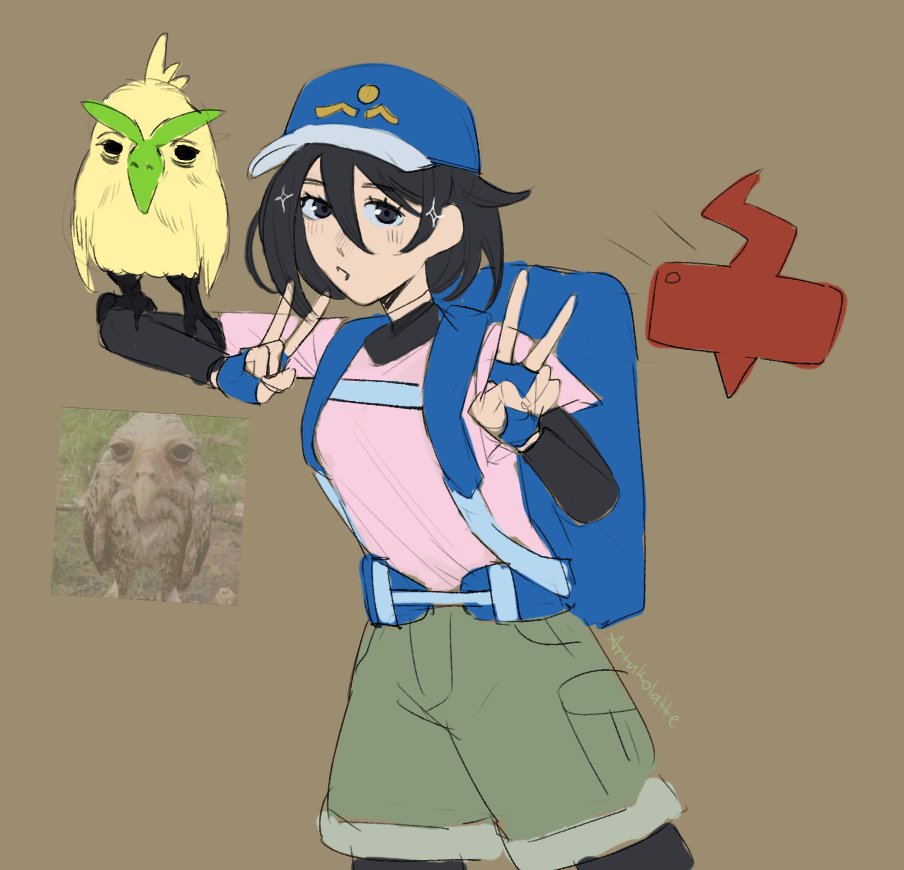 artukolatte, backpack, bag, blue_bag, blue_hat, bodysuit, browt, female_protagonist_(pokemon_ww)