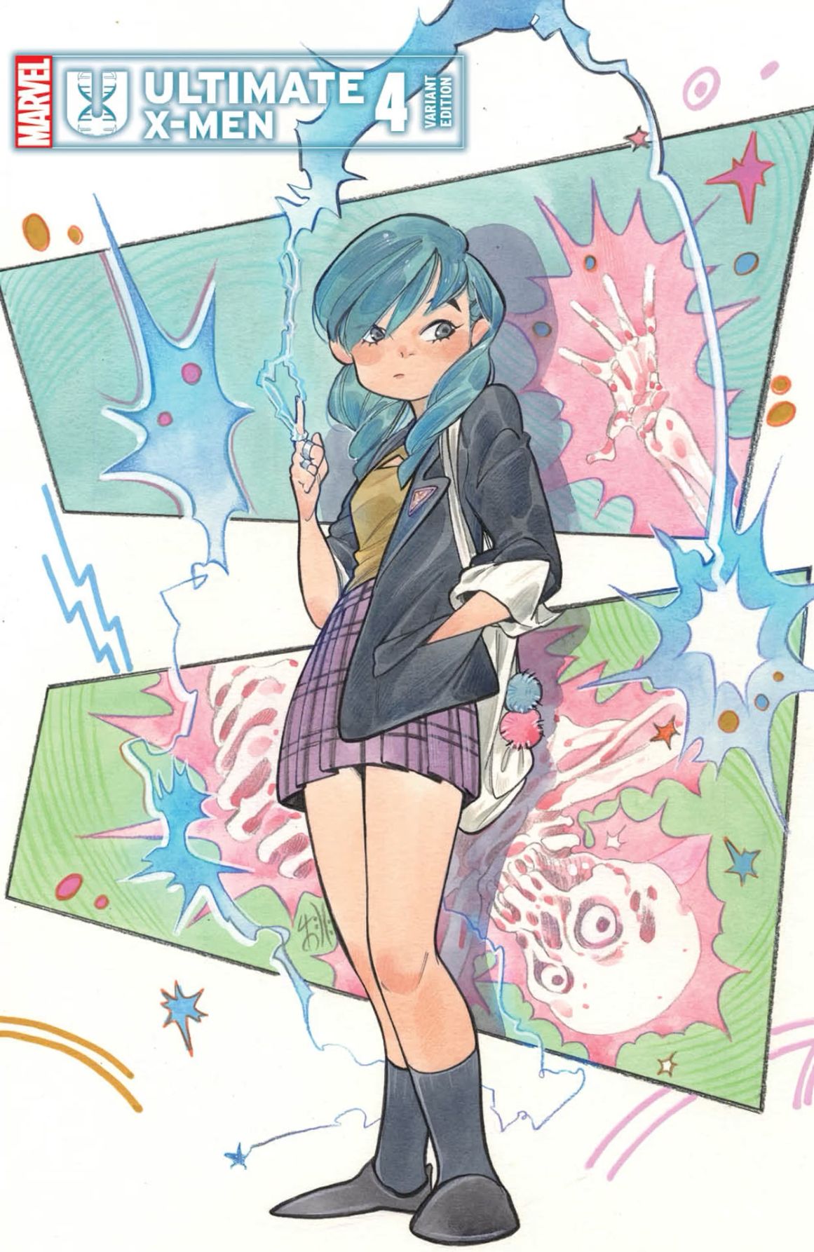 1girl, aqua_hair, ashida_noriko, bag, black_jacket, black_shoes, black_socks, braid