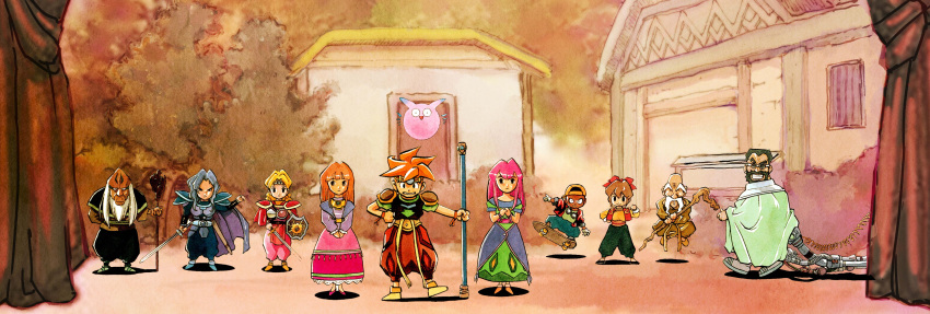 absurdres, ark_(tenchi_souzou), armor, baggy_pants, cape, character_request, closed_mouth, commentary_request