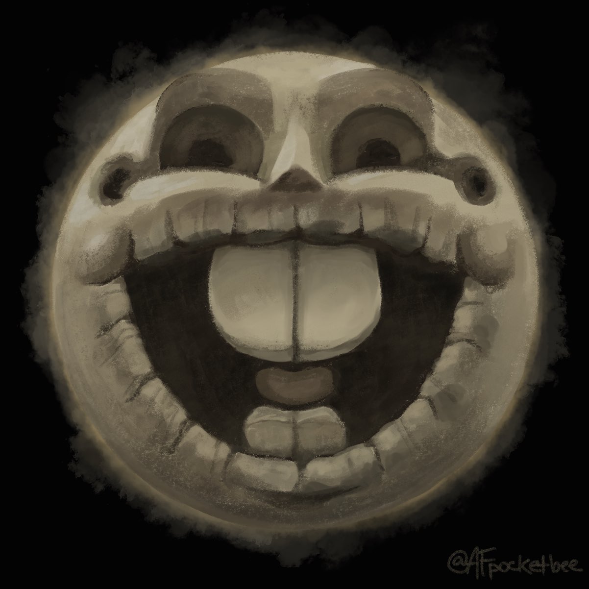 artist_name, black_background, buck_teeth, extra_eyes, fear_&amp;_hunger_(series), fear_&amp;_hunger_2:_termina, highres, looking_at_viewer