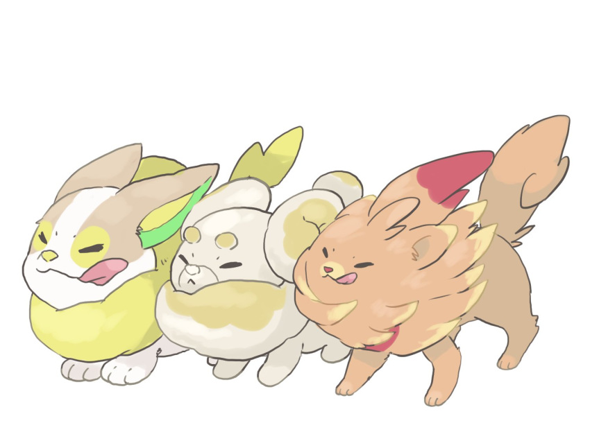 alice0701, closed_eyes, closed_mouth, commentary_request, fidough, orange_fur, pokemon, pokemon_sv
