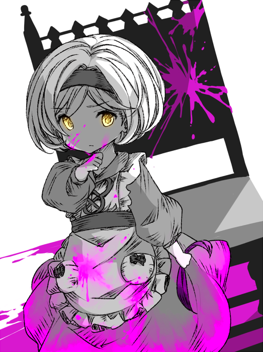 commentary_request, djeeta_(granblue_fantasy), granblue_fantasy, mocchi_(user_53239645), monochrome