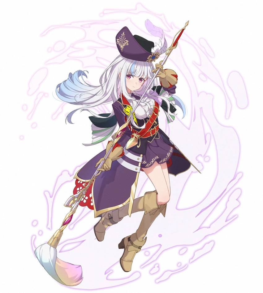 1girl, amakusa_fran, asunaro_(vxsz5k_mamun), commentary_request, commission, gloves, hat, hat_feather