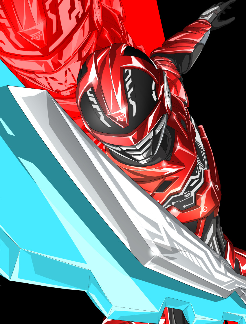 1boy, absurdres, armor, armored_bodysuit, black_bodysuit, bodysuit, character_mask, chou_uchuu_keiji_gavan_infinity