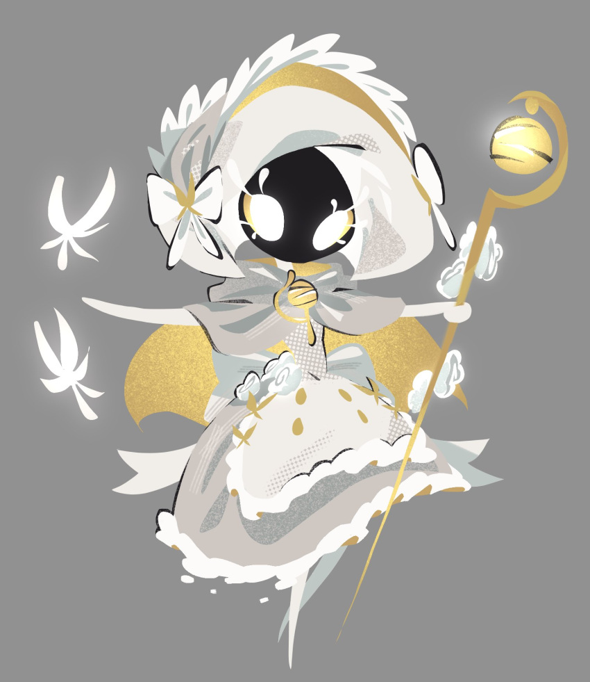 alternate_costume, arthropod_girl, black_skin, blank_eyes, bonnet, bow, bug, butterfly