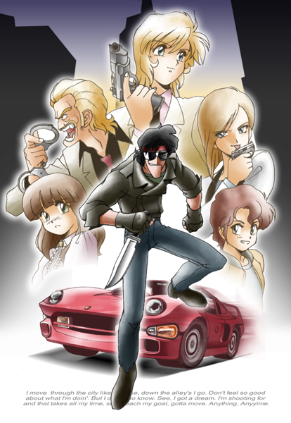 car, carrie_(riding_bean), chelsea_grimwood, cuffs, cz-75, gloves, gun, handcuffs