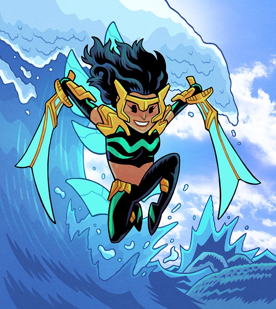 1girl, agents_of_atlas, aqua_pants, black_eyes, black_hair, black_tank_top, dan_hipp, dark-skinned_female