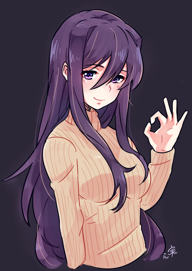 1girl, breasts, casual, closed_mouth, commentary, cropped_arm, cropped_torso, doki_doki_literature_club