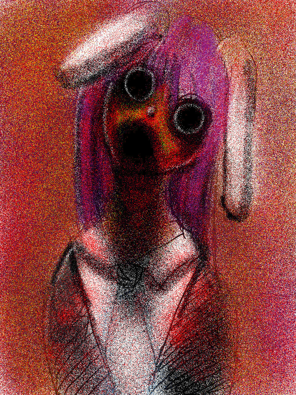 1girl, :o, abstract, animal_ears, black_coat, coat, collared_shirt, commentary_request