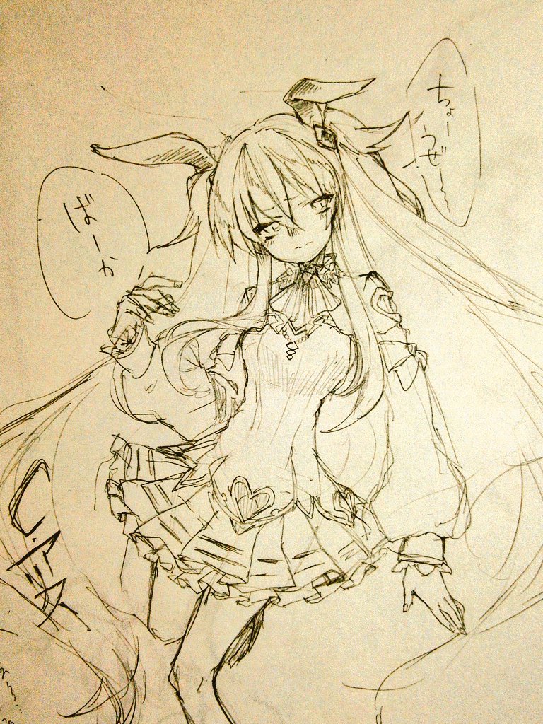 1girl, breasts, chaos_alice_(grimms_notes), chaos_alice_(original)_(grimms_notes), closed_mouth, clothing_cutout, commentary_request, crossed_bangs