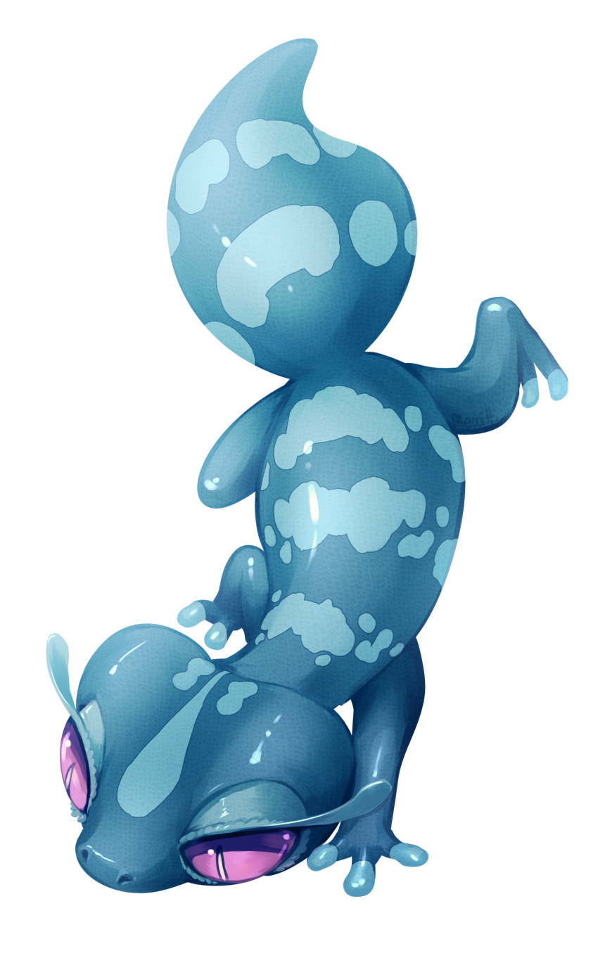 absurdres, blue_skin, colored_skin, full_body, gecqua, highres, lizard, mewitti