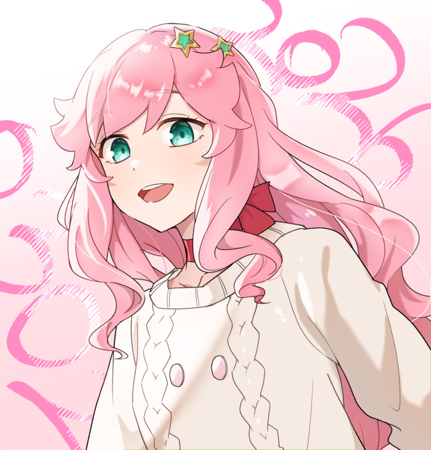 1girl, :d, aqua_eyes, collarbone, commentary_request, dated, hair_flaps, hair_ornament