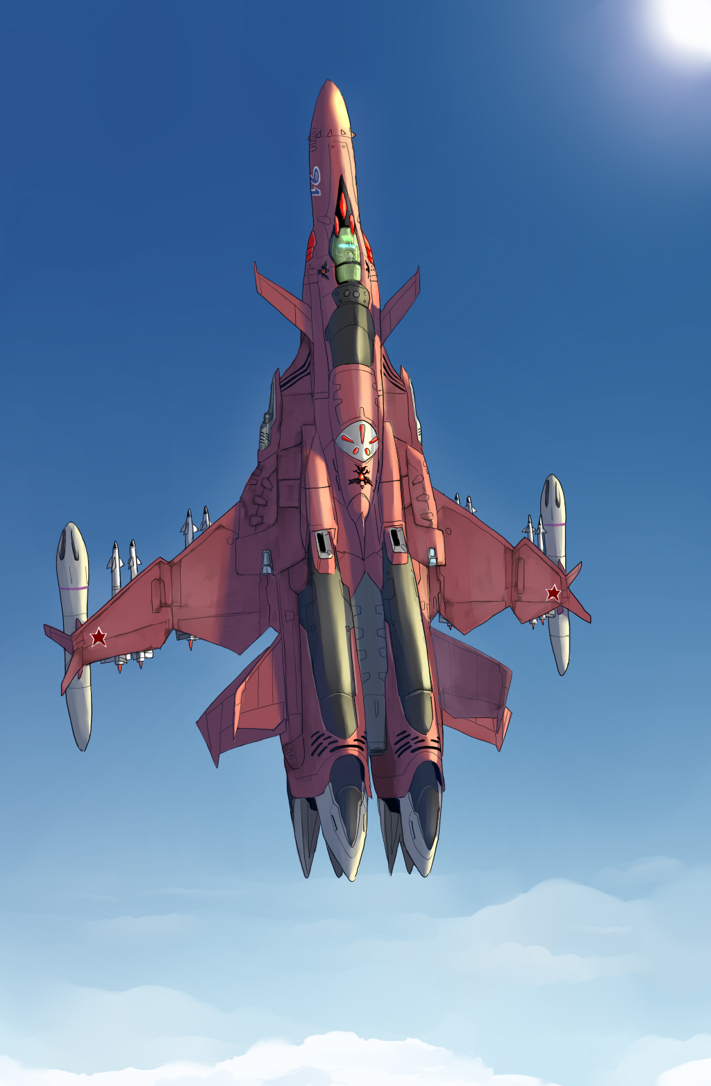 cloud, flying, highres, inui_(pixiv), macross, macross_zero, mecha, nora_polyansky