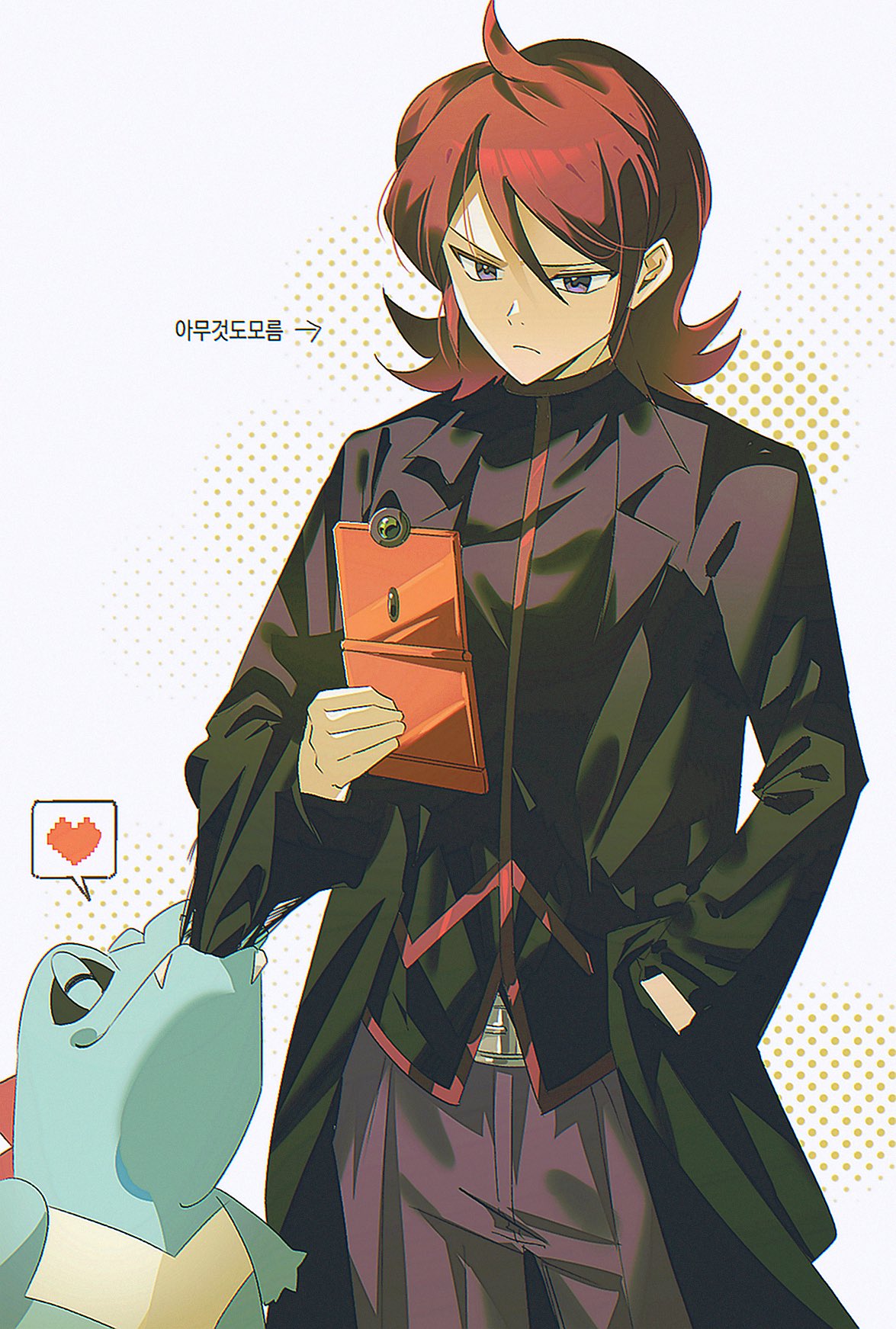 1boy, biting, biting_clothes, black_coat, black_jacket, closed_eyes, closed_mouth, coat